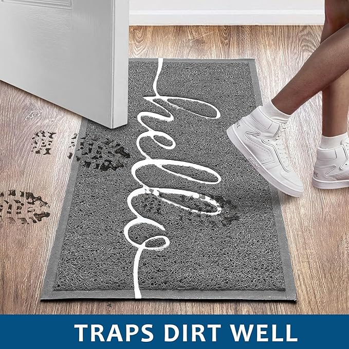 EARTHALL Door Mat Outside Inside Hello Doormat, Durable Floor Mat Non Slip Mat - Image 3