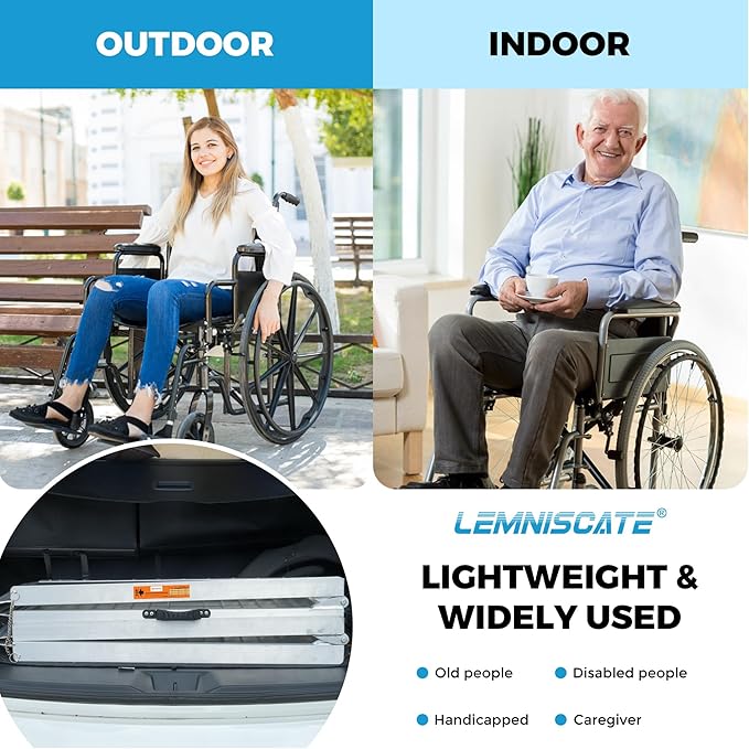 LEMNISCATE 8FT Wheelchair Ramp, Anti-Slip Portable Aluminum Ramps - Image 7
