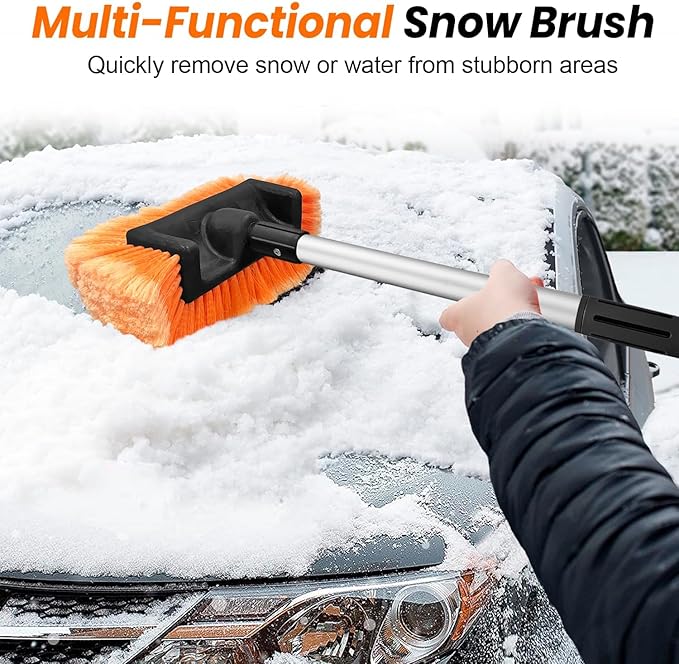 65" Car Wash Brush with Extension Pole, Car Wash 12" Dip Soft Five-Sided Brush - Image 4