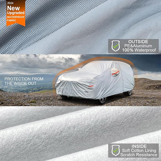 Kayme 6 Layers Hatchback Car Cover Waterproof All Weather - Image 2