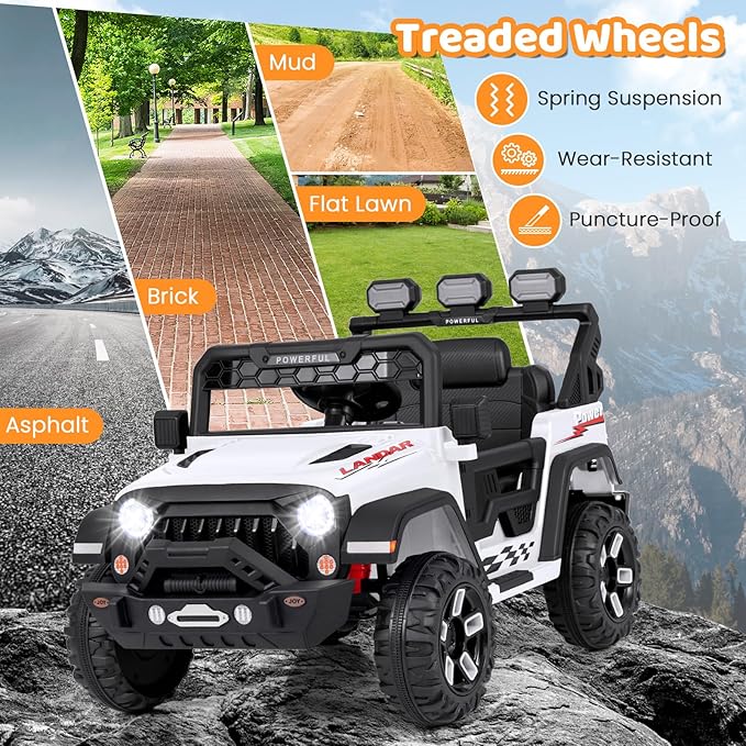 Costzon Kids Ride on Truck, 12V Electric Ride on Car - Image 8