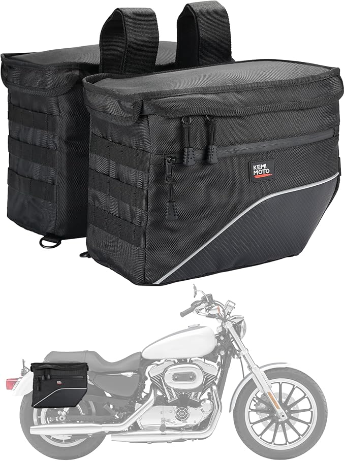 KEMIMOTO Upgrade Motorcycle Saddle Bags Middle-Sized Throw Over Saddlebags by kemimoto