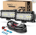 NAOEVO 7 Inch LED Light Bar, 240W 24, 000LM Offroad Fog/Driving Lights LED Pods by NAOEVO