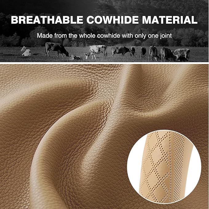 【2025 Model】 High-Grade Real Cowhide Steering Wheel Cover - Image 3