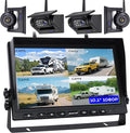 10.1" 4-Magnetic Wireless RV Backup Camera, HD1080P DVR Monitor, IP69 by WOOCARTY