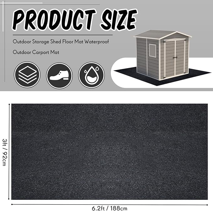 Haull Outdoor Storage Shed Floor Moat Waterproof Outdoor Carport Mat Thickened - Image 2