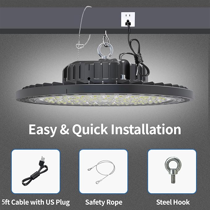 2 Pack UFO LED High Bay Light 200W, 29000 LM, 5000K - Image 7