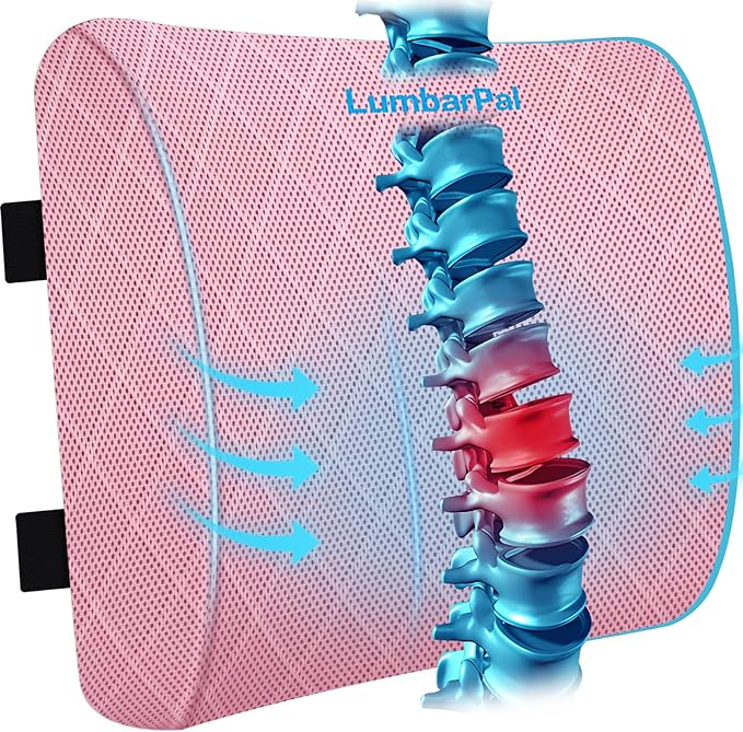 Lumbar Support Pillow for Office Chair Back Support Lumbar Pillow for Car by TushGuard