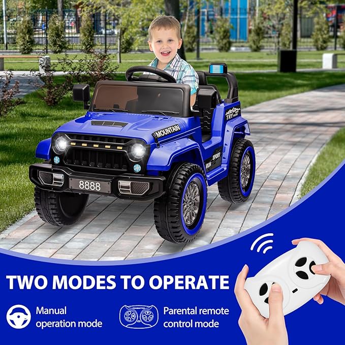 12V Kids Ride on Truck Car, w/Parent Remote Control, Twin 35w Motors, 3 Speeds - Image 3