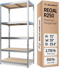 Storage Shelves: 5 Storage Shelves Heavy Duty w/ 2, 750 lb Total Load Capacity by Metalkas