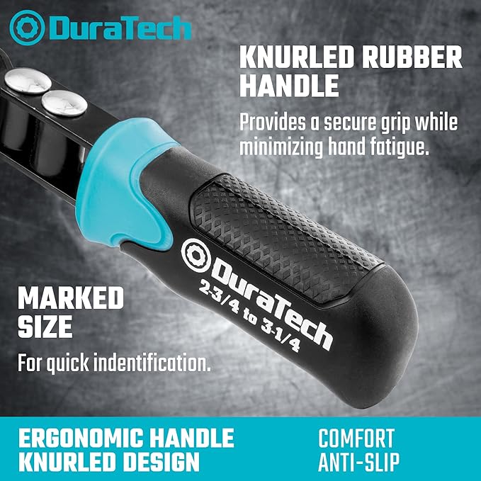 DURATECH Anti-Slip Small Swivel Oil Filter Wrench, Oil Filter Removal Tool Fits - Image 5