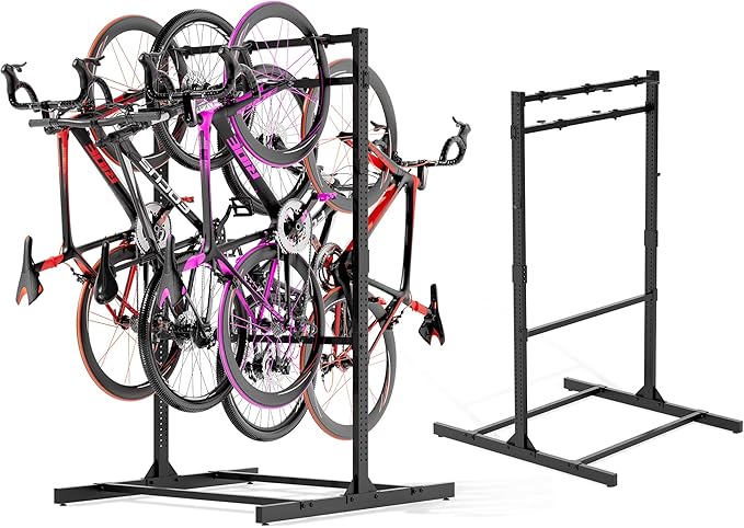 Freestanding Bike Storage Rack, Heavy-Duty Steel Vertical Bike Rack - Image 2