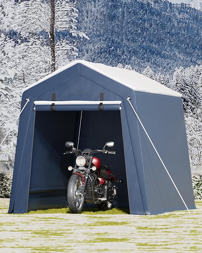 6x6 FT Outdoor Storage Shed, Portable Carport - Image 11
