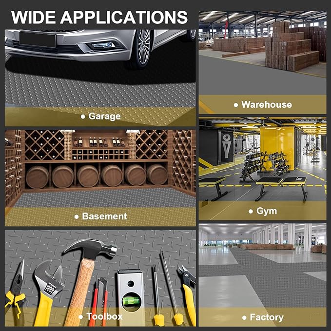 Garage Floor Mat 2.8mm Thickness PVC Garage Flooring Roll Diamond Plate Floor - Image 8