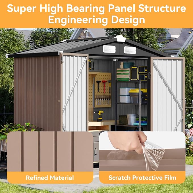 Aoxun 6x3.9 FT Shed Metal Outdoor Storage Shed Garden Shed - Image 6