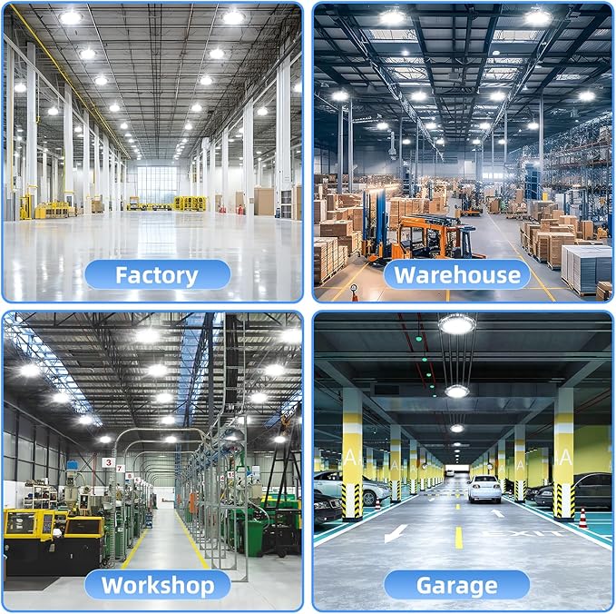 6 Pack 400W LED High Bay Light 56000LM 5000K 120VAC UFO Light IP65 Waterproof - Image 9