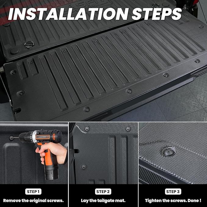 LASFIT Tailgate Mat for Toyota Tacoma 2024 2025, All Weather Truck Tailgate - Image 2