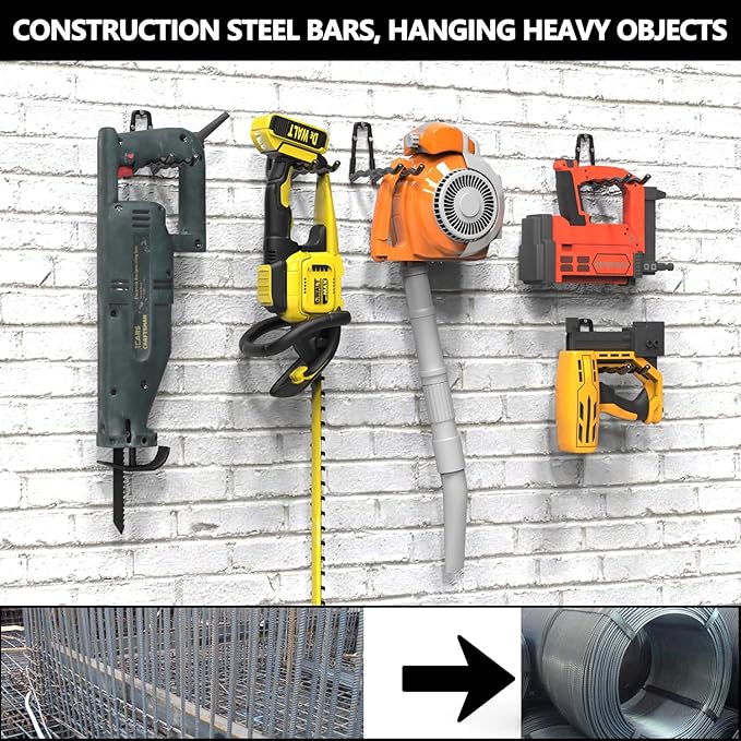 3-H Heavy Duty Garage Hooks 6 Pack, One-Piece Construction Garage Wall Hooks - Image 6