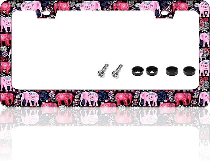 Tribal Elephant License Plate Frame Beautiful Animal License Plate Holder by TINALUIN