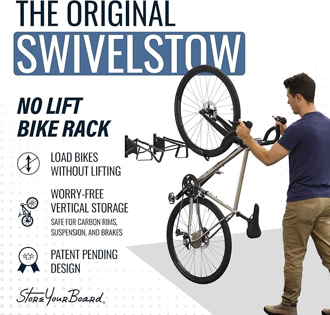 StoreYourBoard SwivelStow Mountain Bike Storage Rack 2 Pack – Heavy Duty Bike - Image 3