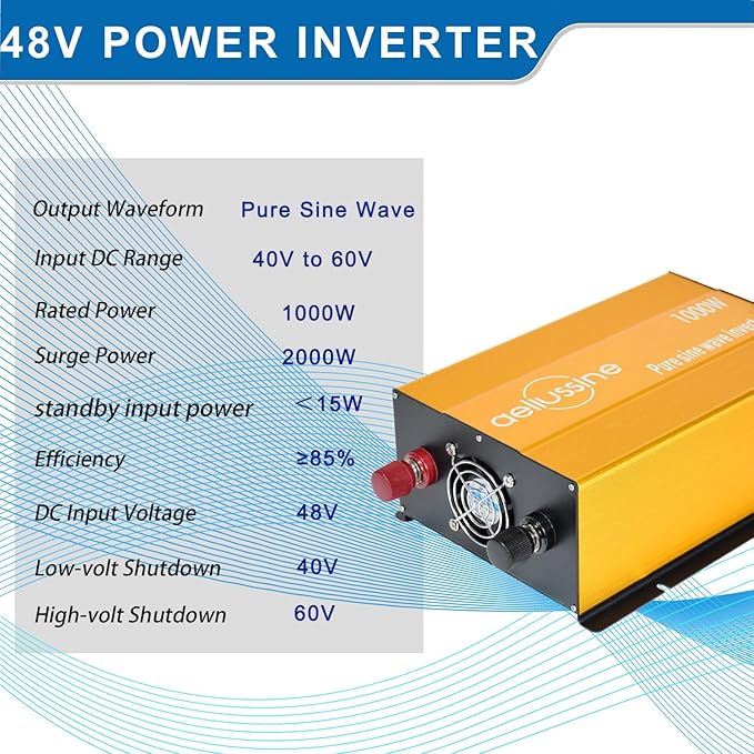 1000W Pure Sine Wave Inverter-48V DC to 110V 120V AC Power Converter - Image 4