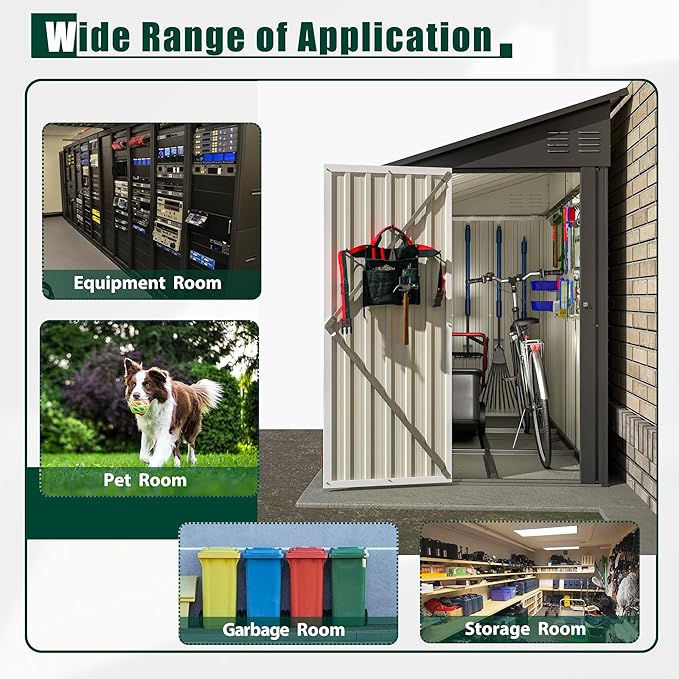 4 x 8 FT Metal Outdoor Storage Shed - Image 8