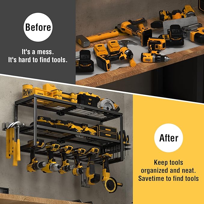 YYR Heavy Duty Power Tool Organizer Wall Mount, Cordless Drill Hanger Storage - Image 4