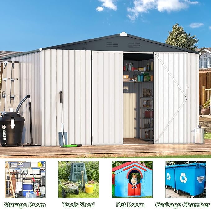 AECOJOY Shed 12' x 10' Storage Shed Large, Sheds & Outdoor Storage Clearance - Image 3