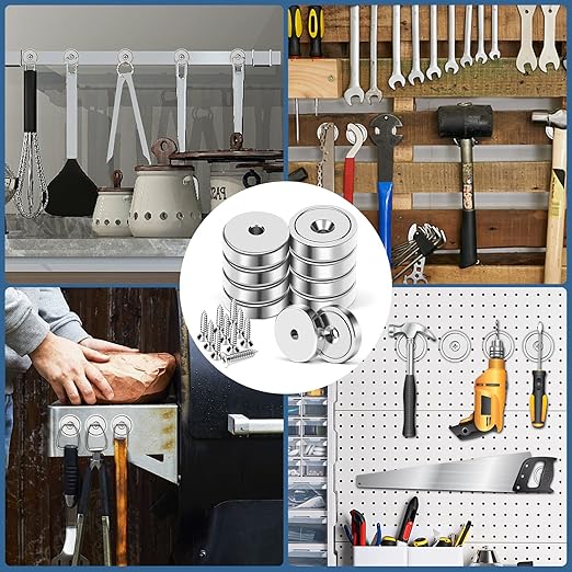 MIKEDE 70 LBS Magnets with Screw Holes, 6 Pack Force Neodymium Cup Magnets 25mm - Image 6
