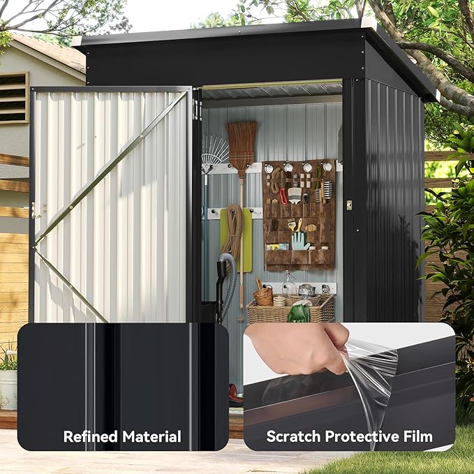 Aoxun 5x3FT Outdoor Shed Metal Storage Shed - Image 6
