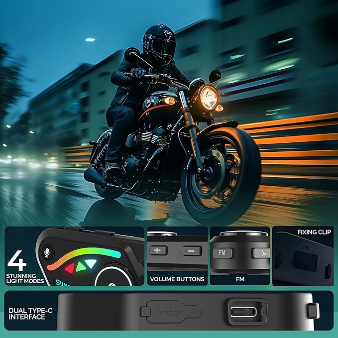 V8 Motorcycle Bluetooth Headset, Helmet Intercom - Image 5