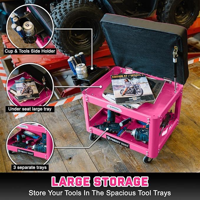 Rolling Mechanic Shop Stool - Image 5