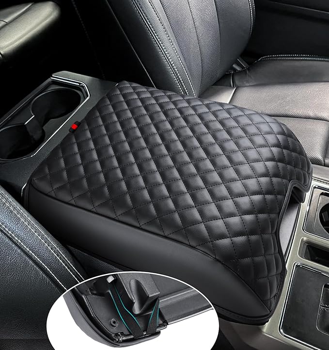 Center Console Cover for Ford F150 2015-2020, Armrest Cover for F250 F350 F450 by GLOYLEIX