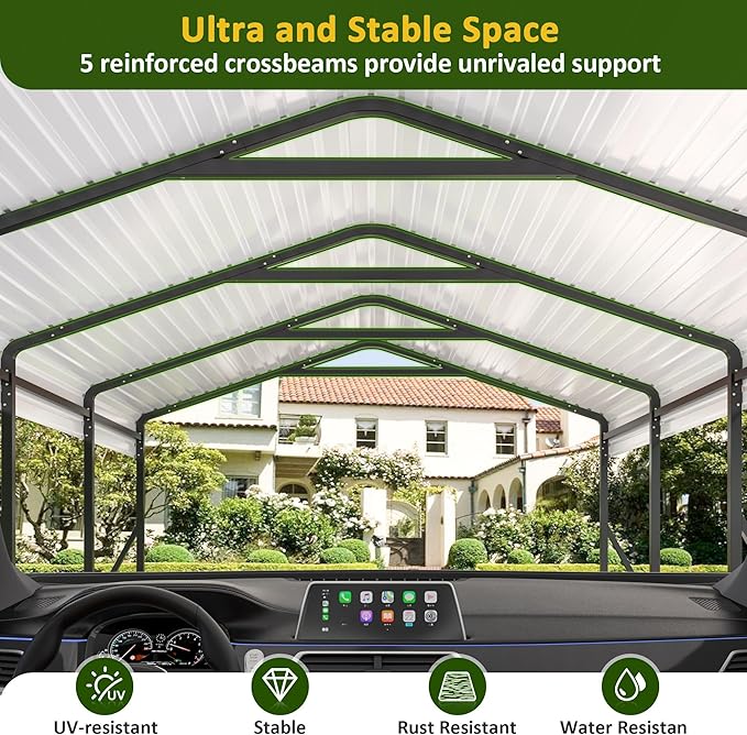 Carport 12x20 FT Heavy Duty Carports Canopy - Image 7