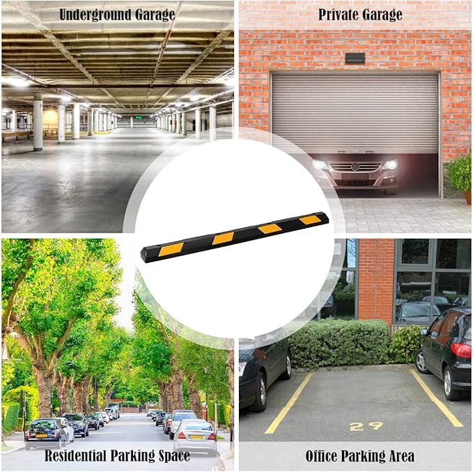 Goplus Parking Block, 72” Rubber Parking Bumpers - Image 3