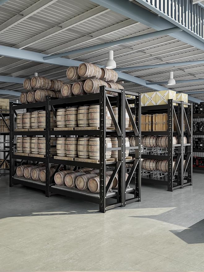 4-Tier Storage Shelves, Adjustable Industrial Metal Shelf System, 000lbs - Image 4