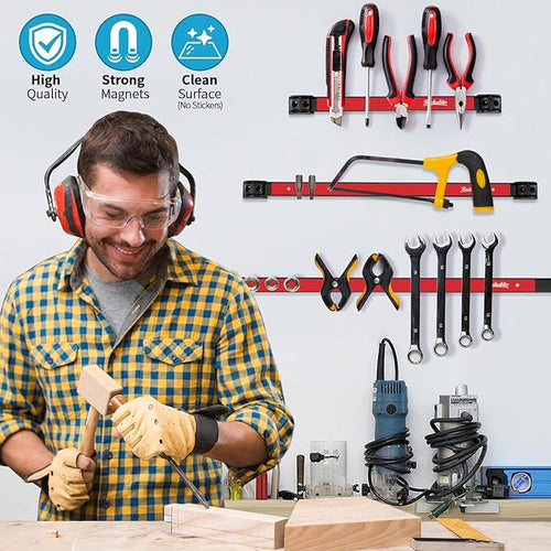 12" 18" 24" Magnetic Tool Holder Strip, Metal Tool Organizer Rack - Image 2