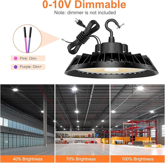 3Pack LED High Bay Lights, Super Bright 240W UFO High Bay LED Shop Lights - Image 9