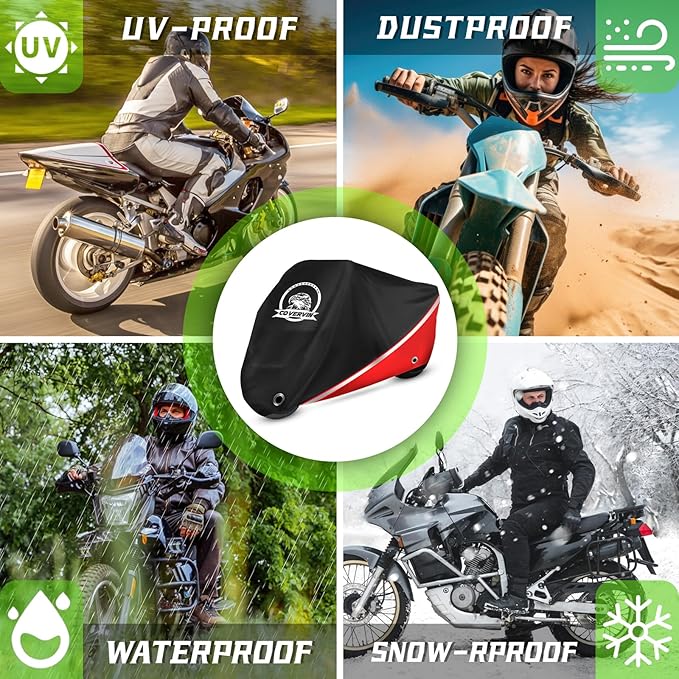 COVERVIN Motorcycle Cover, All Weather Outdoor Waterproof Night Protection - Image 5