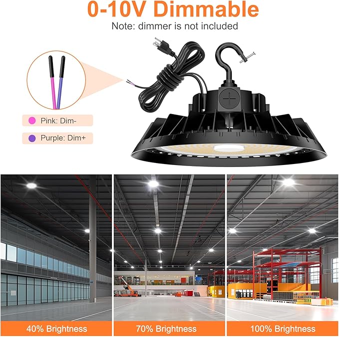 3Pack LED High Bay Lights, 300W UFO High Bay LED Shop Lights, 45000LM - Image 8