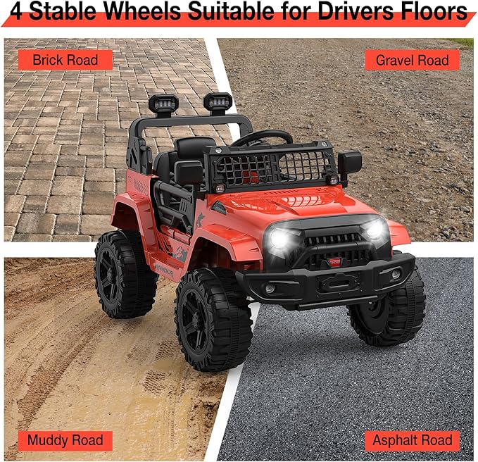 12V Kids Electric Ride On Truck Car w/Parent Remote Control, Spring Suspension - Image 6