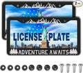 License Plate Frames Black and White License Plate Frame Adventure Awaits by Unknown