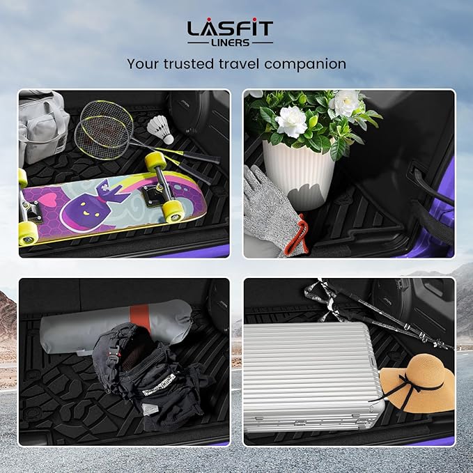 LASFIT Trunk Mat for Jeep Wrangler JL 2018-2025 4 Door Gas Type - Image 4