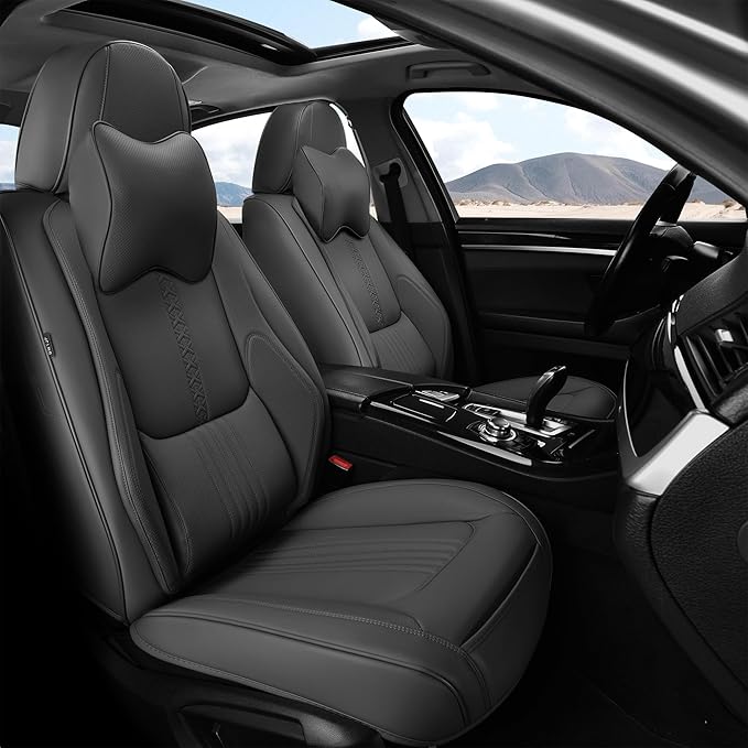 Front Seat Covers, 2 Pieces Universal Seat Covers by BWTJF