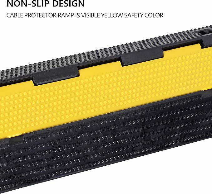 1 Pack Rubber Cable Ramp Hose Cable Protector Ramp 1 Channel 22000Lbs Load - Image 5