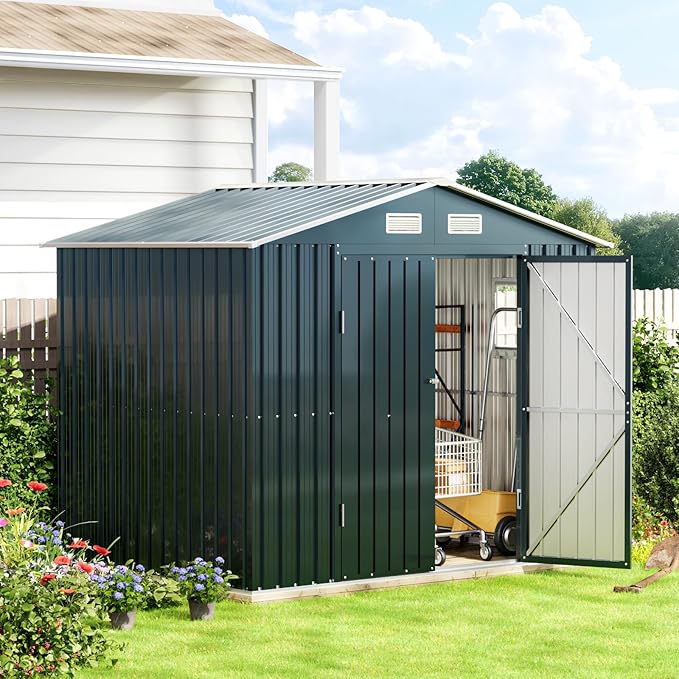 6X8X6.4FT Outdoor Steel Storage Shed - Image 5