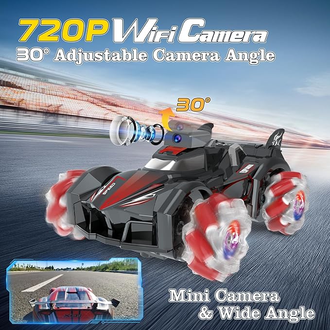 Yasola RC Car with Camera for Kids, Remote Control 360° Rotating High Speed - Image 3