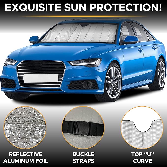 EcoNour Accordion Car Windshield Sun Shade | Foldable Car Window Shades - Image 5