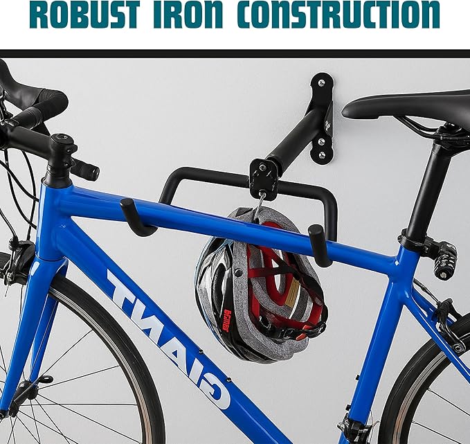 Bike Wall Mount, 2 Pack Bike Hanger, Foldable Bicycle Storage Horizontal Rack - Image 7