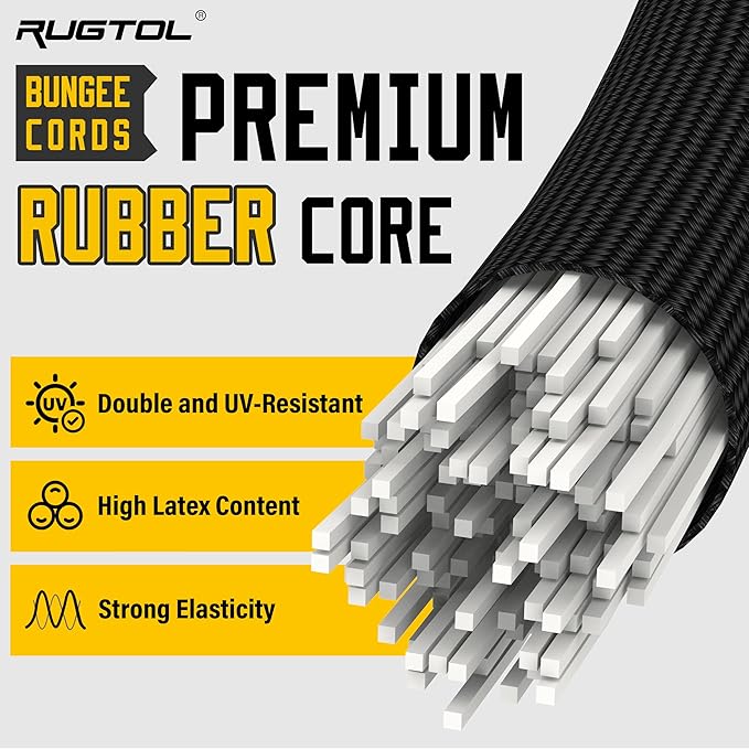 Bungee Cords with Hooks, 60 Inch Adjustable Elastic Bungee Cords with Carabiner - Image 6